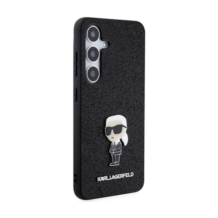 Karl Lagerfeld Fixed Glitter Ikonik Logo Metal Pin - Etui Samsung Galaxy S24 (czarny) (KLHCS24SGKNPSK)