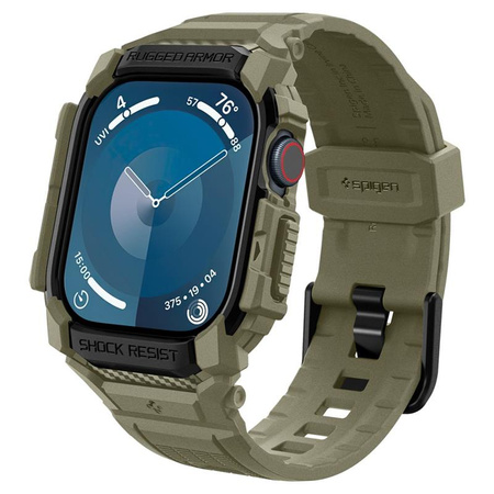 Spigen Rugged Armor Pro - Pasek z obudową do Apple Watch 10 46 mm (Vintage Khaki) (ACS08608)