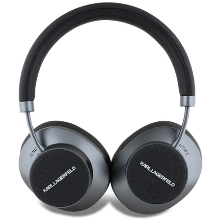 Karl Lagerfeld Saffiano Elongated - Bezprzewodowe słuchawki nauszne Bluetooth ANC + ENC (czarny) (KLBHP73PSACKMK)