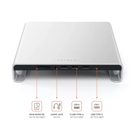 Satechi Podstawka-Hub USB-C do iMac - Srebrny (ST-AMSHS)