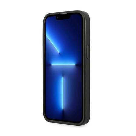 Guess Saffiano Triangle Logo Case – Etui iPhone 14 Plus (srebrny) (GUHCP14MPSATLG)