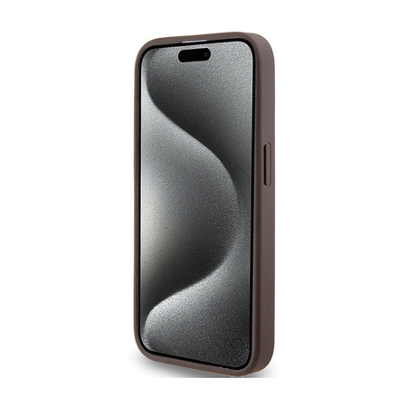 Guess 4G Metal Gold Logo - Etui iPhone 15 Pro (brązowy) (GUHCP15LG4GFBR)