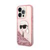 Karl Lagerfeld Liquid Glitter NFT Karl's Head - Etui iPhone 14 Pro Max (różowy) (KLHCP14XLNKHCP)