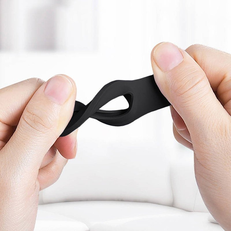 Crong Silicone Case with Key Ring – Etui ochronne brelok do Apple AirTag (czarny) (CRG-ATS-BLK)