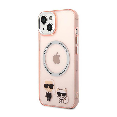 Karl Lagerfeld Karl & Choupette Aluminium MagSafe - Etui iPhone 14 Plus (różowy) (KLHMP14MHKCP)