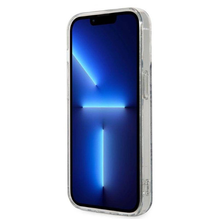 Guess Bundle Pack MagSafe 4G - Zestaw etui + ładowarka MagSafe iPhone 14 Pro (niebieski/złoty) (GUBPP14LH4EACSB)