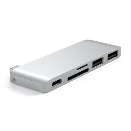 Satechi Hub z USB-C na 2x USB, SD, microSD - Srebrny (ST-TCUPS)