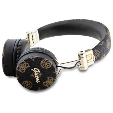 Guess Peony Script Round Shape - Bezprzewodowe słuchawki nauszne Bluetooth ENC (czarny) (GUBH70EPOSMK)