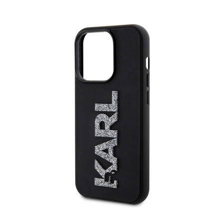 Karl Lagerfeld 3D Rubber Glitter Logo - Etui iPhone 15 Pro (czarny) (KLHCP15L3DMBKCK)