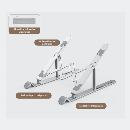 Orico Podstawka pod laptop max 17" składana aluminium (PFB-A2-SV-BP)