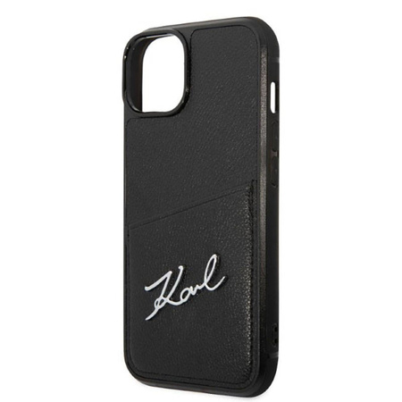 Karl Lagerfeld Signature Logo Cardslot - Etui iPhone 14 Plus (czarny) (KLHCP14MCSSK)