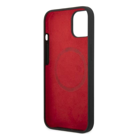 Ferrari Silicone Metal Logo MagSafe - Etui iPhone 14 (czarny) (FEHMSIP14SBK)