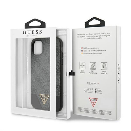 Guess 4G Triangle Collection - Etui iPhone 11 (szary) (GUHCN61PU4GHBK)