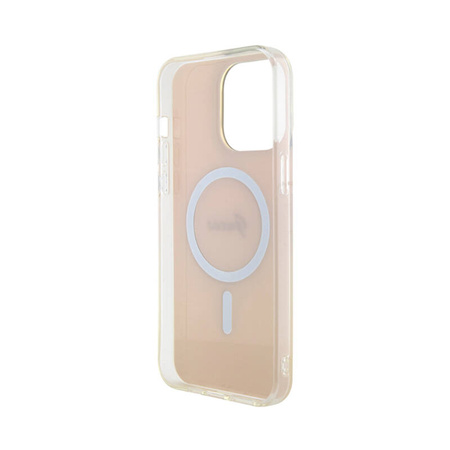 Guess IML Iridescent MagSafe - Etui iPhone 15 Pro (różowy) (GUHMP15LHITSP)