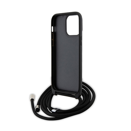 Karl Lagerfeld Crossbody Saffiano Metal Pin Karl & Choupette - Etui iPhone 14 Pro Max (czarny) (KLHCP14XSAKCPSK)