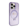 Guess Ring Stand Script Glitter MagSafe - Etui iPhone 15 Pro (fioletowy) (GUHMP15LHRSGSU)