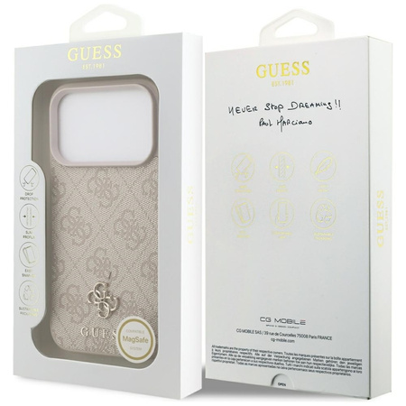 Guess 4G Small 4G and Classic MagSafe - Etui do iPhone 17 Pro (różowy) (GUHMP17LP4SM4MP)