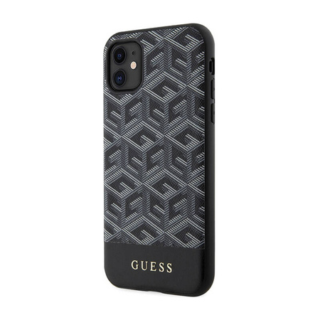 Guess GCube Stripes MagSafe - Etui iPhone 11 (Czarny) (GUHMN61HGCFSEK)