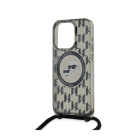 Karl Lagerfeld IML Crossbody Monogram Karl & Choupette Head MagSafe - Etui iPhone 15 Pro Max (czarny) (KLHMP15XHCKCKLCK)