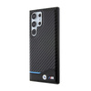 BMW Leather Carbon Blue Line - Etui Samsung Galaxy S24 Ultra (czarny) (BMHCS24L22NBCK)