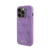 Guess Leather 4G Stamped - Etui iPhone 15 Pro (fioletowy) (GUHCP15LP4EPMU)