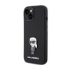 Karl Lagerfeld Silicone Ikonik Metal Pin - Etui iPhone 15 (czarny) (KLHCP15SSMHKNPK)