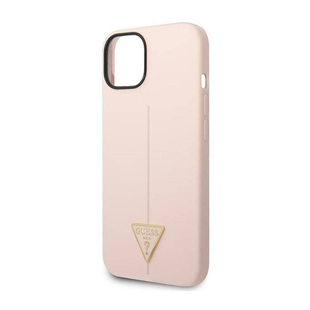Guess Silicone Triangle Logo - Etui iPhone 14 (różowy) (GUHCP14SSLTGP)