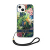 Guess Flower Cord - Etui ze smyczką iPhone 14 Plus (niebieski) (GUOHCP14MHFLSB)