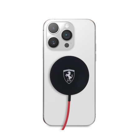 Ferrari MagSafe Shield Logo - Ładowarka indukcyjna MagSafe 15W (czarny) (FECBMSMENK)