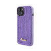 Guess Sequin Script Metal - Etui iPhone 15 (fioletowy) (GUHCP15SPSFDGSU)