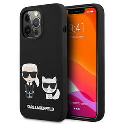 Karl Lagerfeld Slilicone Karl & Choupette - Etui iPhone 13 Pro (czarny) (KLHCP13LSSKCK)