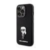 Karl Lagerfeld Silicone Ikonik Metal Pin - Etui iPhone 15 Pro (czarny) (KLHCP15LSMHKNPK)