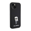 Karl Lagerfeld Silicone Ikonik Metal Pin - Etui iPhone 15 (czarny) (KLHCP15SSMHKNPK)