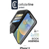 Cellularline Book Agenda - Etui iPhone 14 z powłoką MICROBAN (czarny) (BOOKAG2IPH14K)
