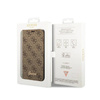 Guess 4G Metal Camera Outline Booktype Case - Etui iPhone 14 (brązowy) (GUBKP14SHG4SHW)