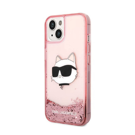 Karl Lagerfeld Liquid Glitter NFT Choupette Head - Etui iPhone 14 Plus (różowy) (KLHCP14MLNCHCP)