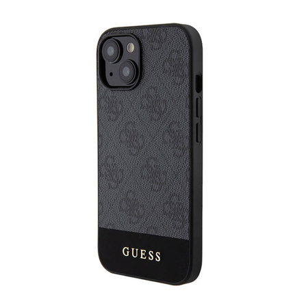 Guess 4G Bottom Stripe Metal Logo Collection - Etui iPhone 15 (szary) (GUHCP15SG4GLGR)