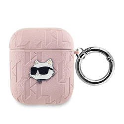Karl Lagerfeld Monogram Choupette Head - Etui AirPods 1/2 gen (różowy) (KLA2PGCHPP)