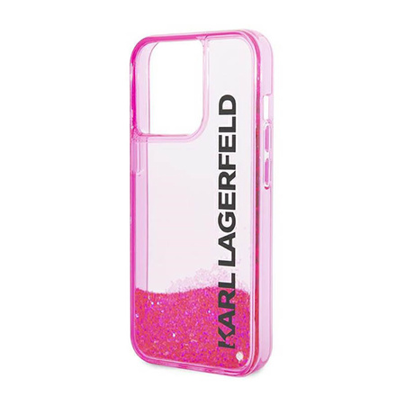 Karl Lagerfeld Liquid Glitter Translucent Elongated Logo Case – Etui iPhone 14 Pro Max (różowy) (KLHCP14XLCKVF)