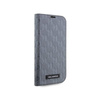 Karl Lagerfeld Booktype Saffiano Monogram - Etui iPhone 14 Pro (Srebrny) (KLBKP14LSAKLHPG)