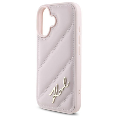 Karl Lagerfeld Quilted Signature - Etui iPhone 16 (różowy) (KLHCP16SPQDSMGP)