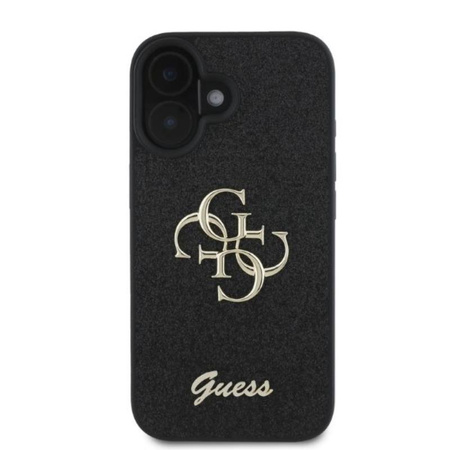 Guess Fixed Glitter Big 4G - Etui iPhone 16 (czarny) (GUHCP16SHG4SGK)