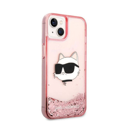 Karl Lagerfeld Liquid Glitter NFT Choupette Head - Etui iPhone 14 Plus (różowy) (KLHCP14MLNCHCP)