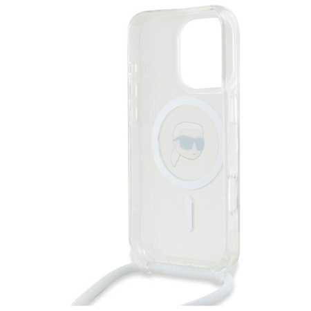 Karl Lagerfeld Crossbody IML Karl Head MagSafe - Etui iPhone 16 Pro Max (przezroczysty) (KLHMP16XHCKHNT)