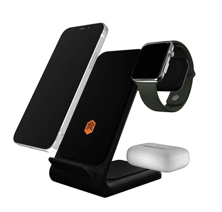 STM ChargeTree Swing – Ładowarka bezprzewodowa 3w1 do iPhone, AirPods i Apple Watch (czarny) (STM-931-323Z-02)