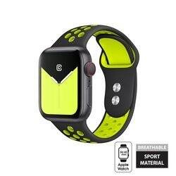 Crong Duo Sport - Pasek do Apple Watch 38/40/41/42 mm (czarny/limonkowy) (CRG-40DSB-YLW)