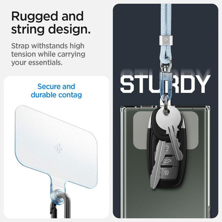 Spigen Universal Strap Set Crossbody & Wrist - Pasek do telefonu na ramię + na nadgarstek (Mute Blue) (AFA08364)