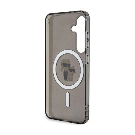 Karl Lagerfeld IML Karl & Choupette Glitter MagSafe - Etui Samsung Galaxy S24 (czarny) (KLHMS24SHGKCNOK)