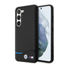 BMW Leather Carbon Blue Line - Etui Samsung Galaxy S23+ (czarny) (BMHCS23M22NBCK)