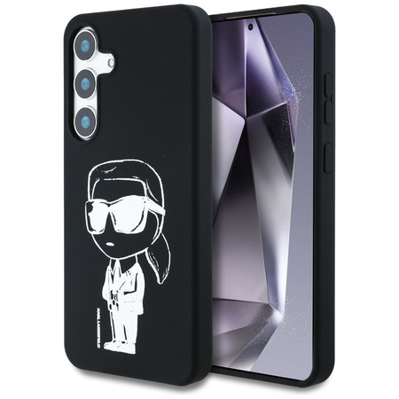 Karl Lagerfeld Silicone Graffiti Ikonik Printed Logo MagSafe - Etui Samsung Galaxy S25 (czarny) (KLHMS25SPNYKGRTK)
